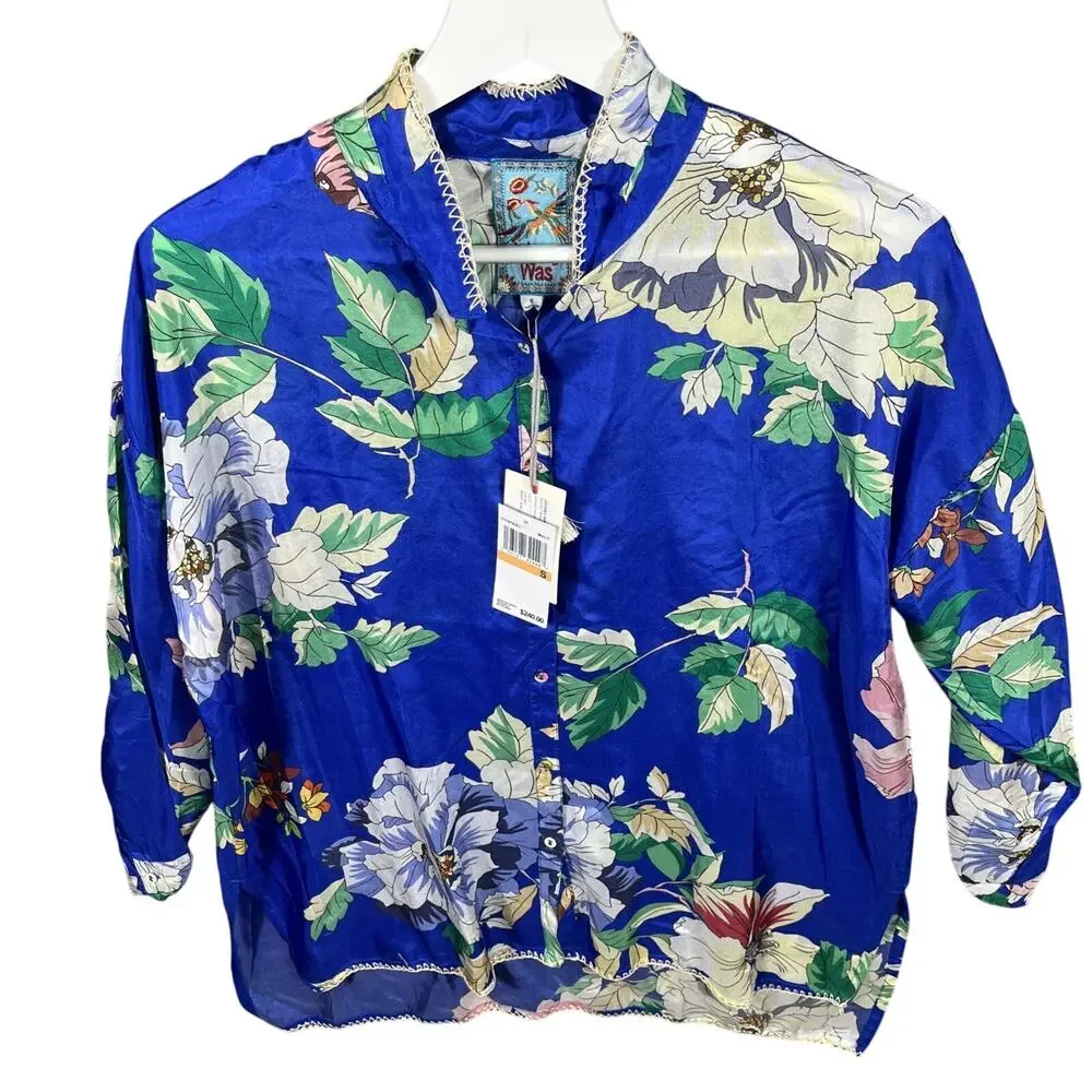 Johnny Was NWT‎ Blouse 100% Silk Floral, Small, Retail $240 - Picture 5 of 12